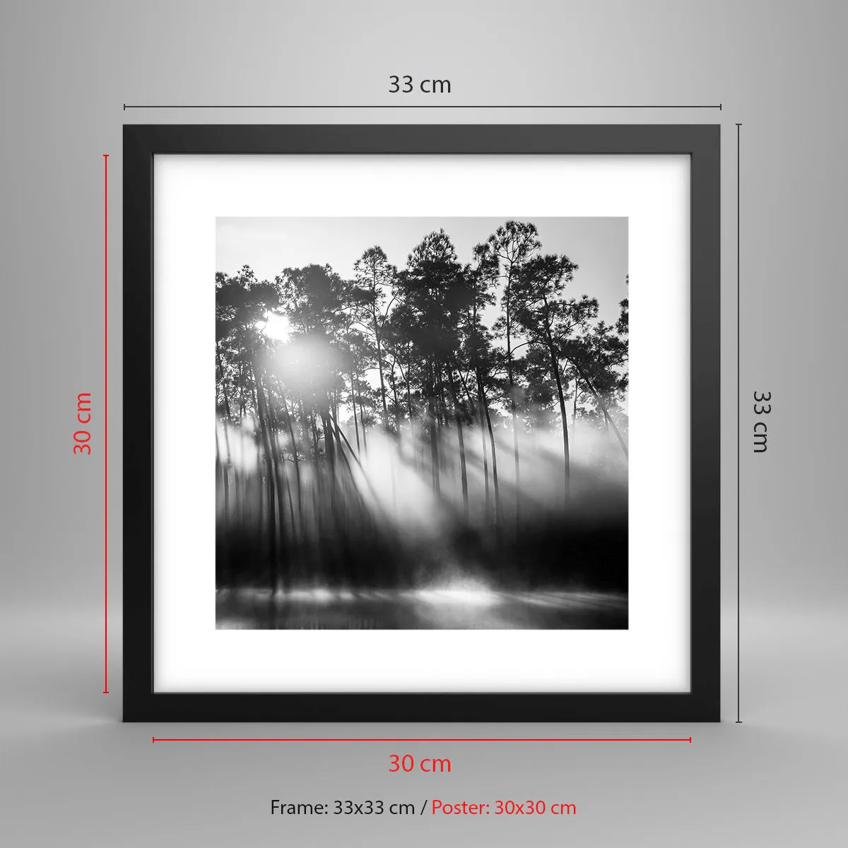 Plakat w czarnej ramie - Niepowstrzymane słońce - 30x30 cm