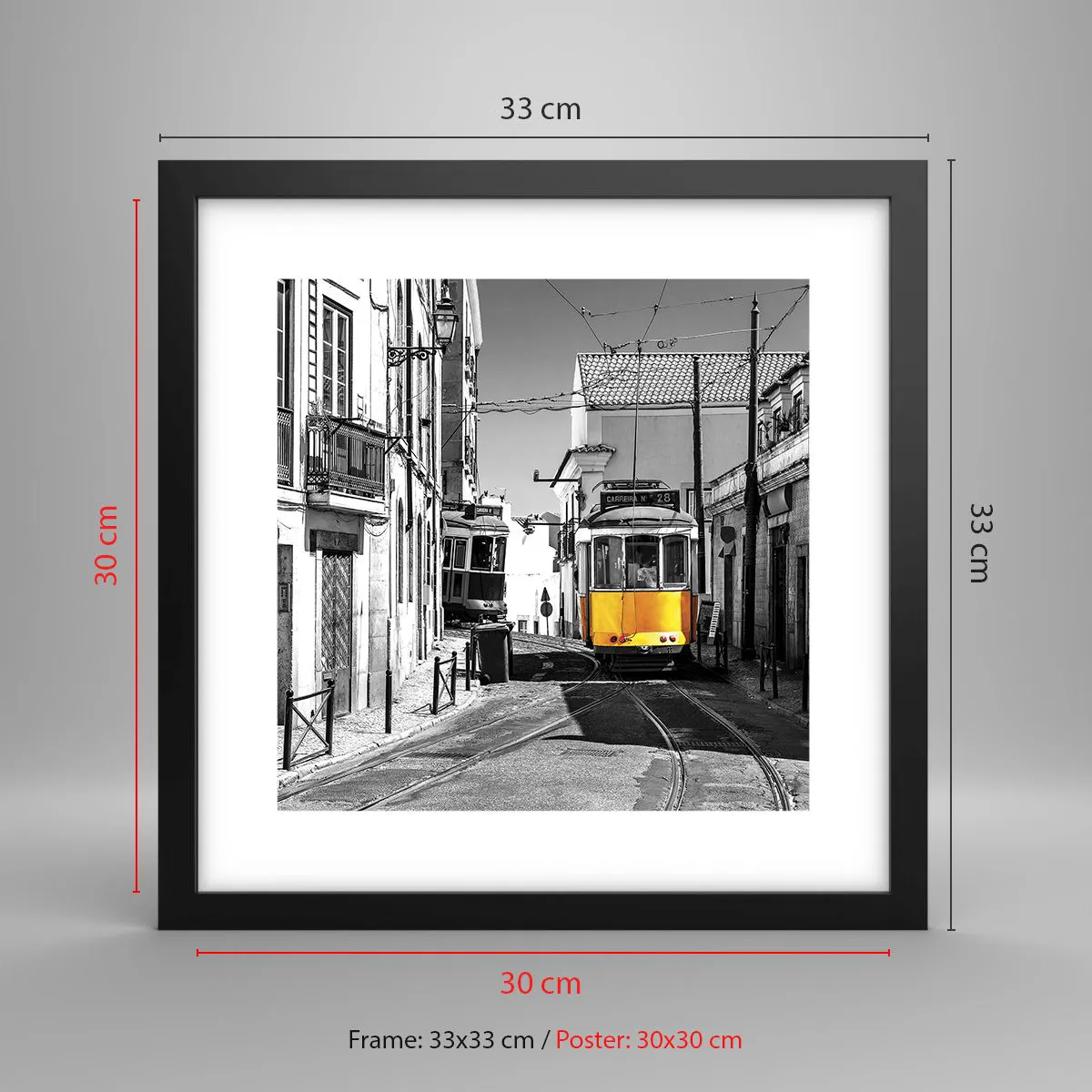 Poster in black frame - Spirit of Lisbon - 30x30 cm