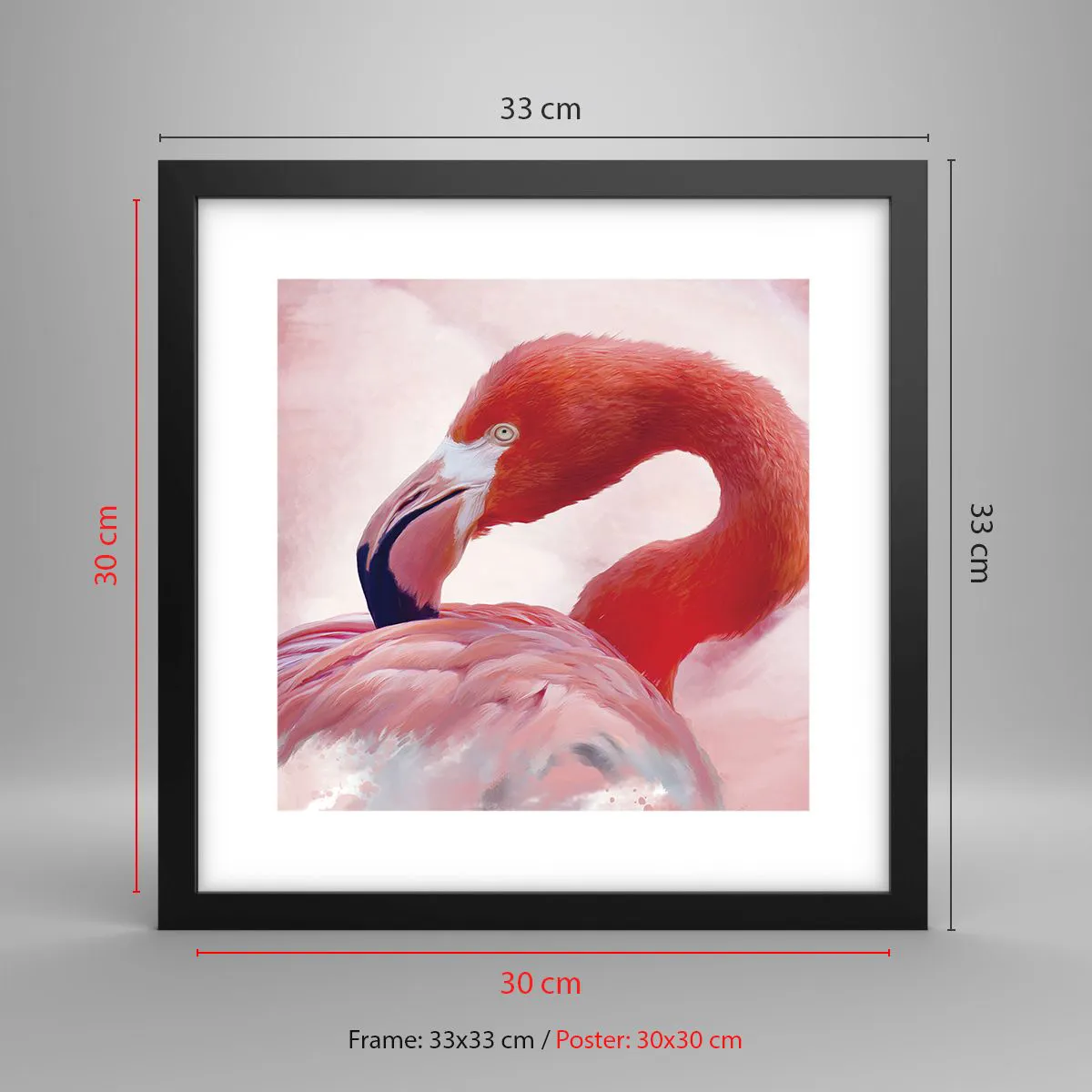 Plakat i sort ramme - Fugleskønhed - 30x30 cm