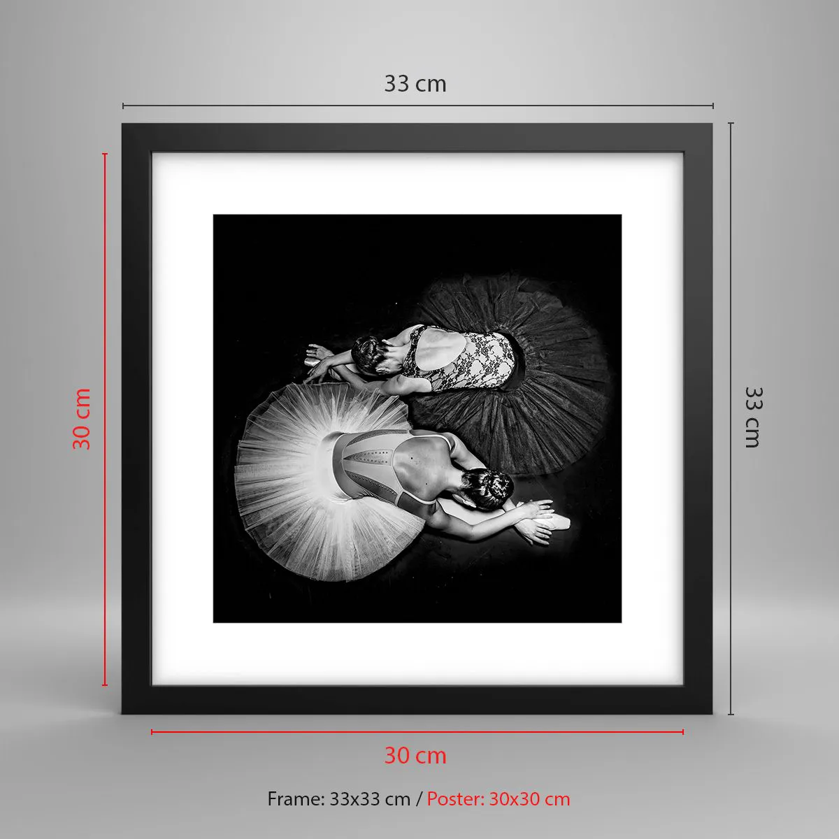 Affiche dans un cadre noir - Poster - Jin et jang – équilibre idéal - 30x30 cm