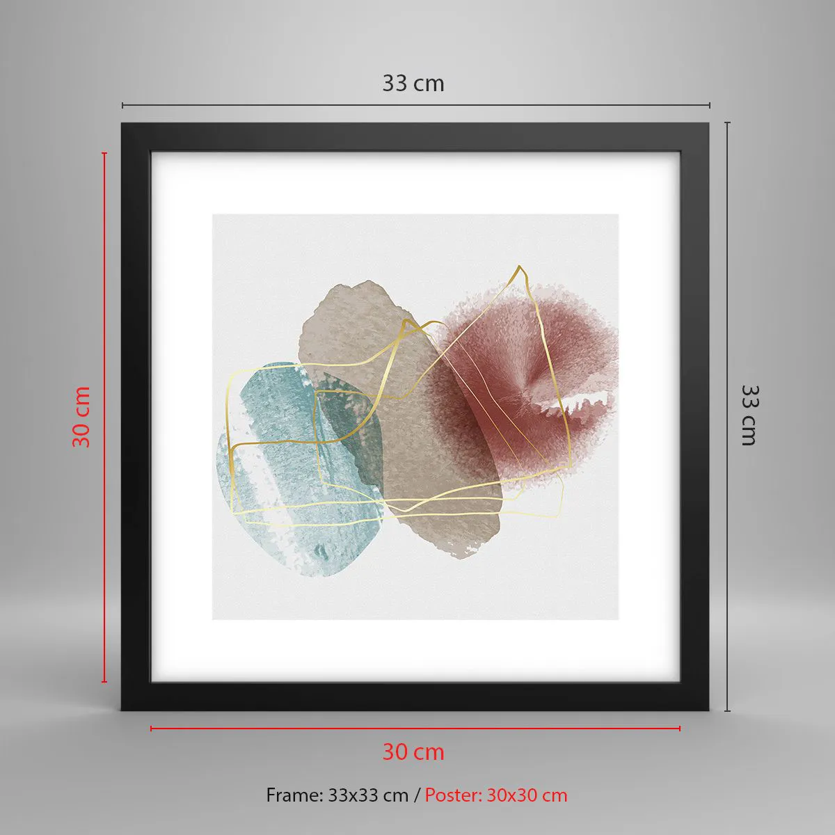 Poster in einem schwarzem Rahmen - Korallen des Weltraums - 30x30 cm