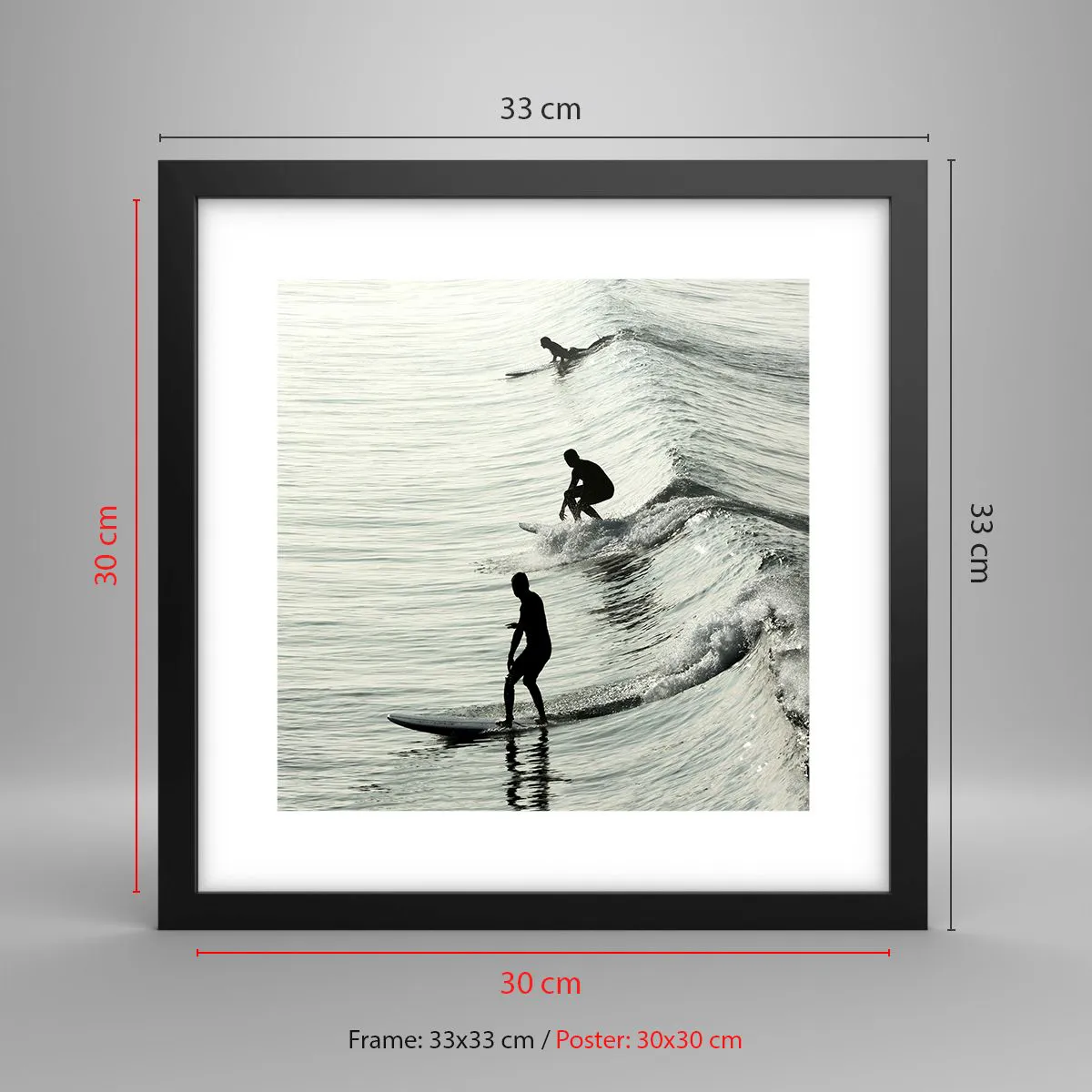 Poszter fehér keretben - A hullámmal találkozni - 30x30 cm
