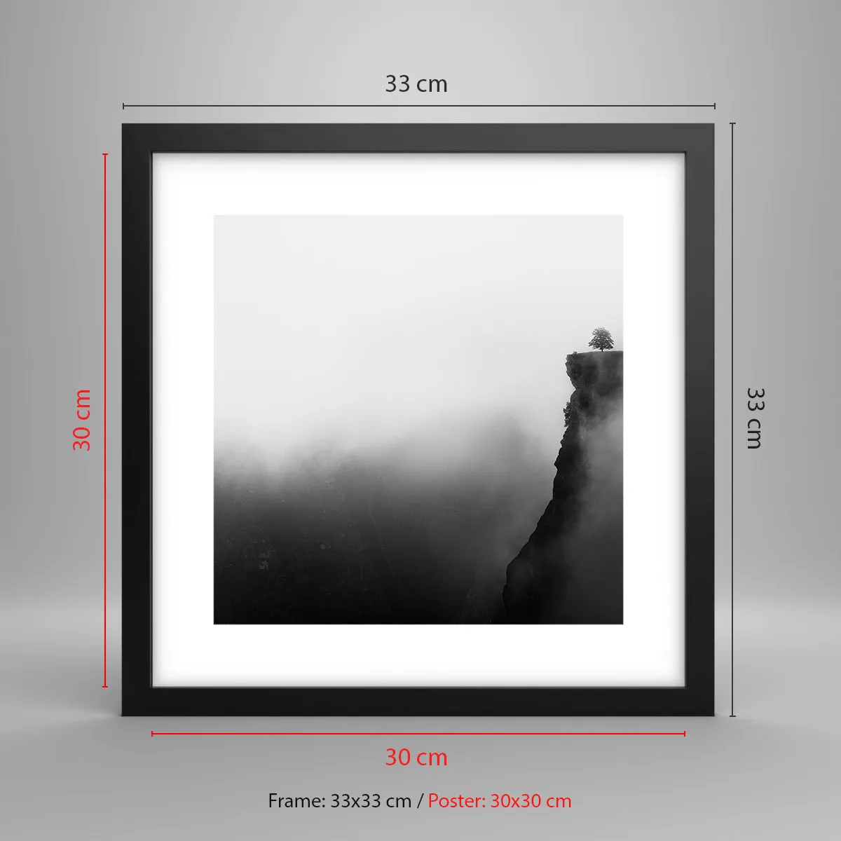Plakat w czarnej ramie - Na skraju świata - 30x30 cm