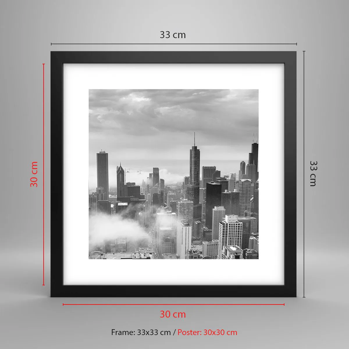 Plakat w czarnej ramie - Pejzaż amerykański - 30x30 cm