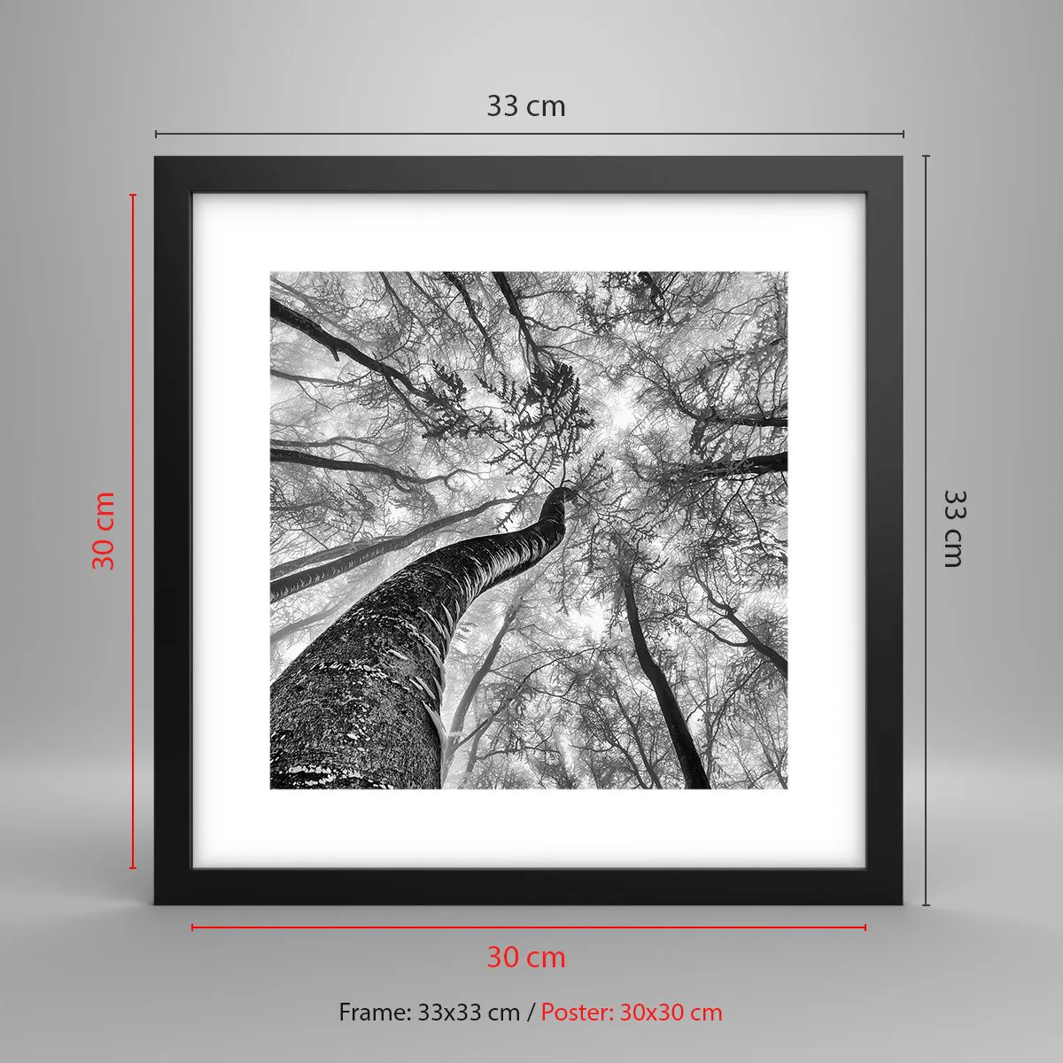 Poszter fehér keretben - Verseny a fény felé - 30x30 cm