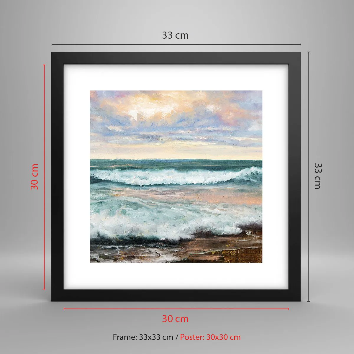 Poster in black frame - Here You Will Smooth Your Soul - 30x30 cm