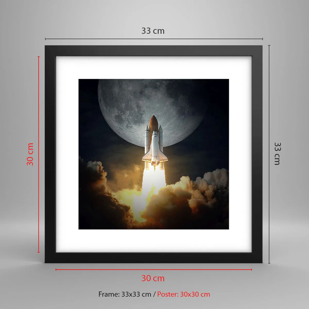 Poster in black frame - Beginning of Unearthly Adventure - 30x30 cm