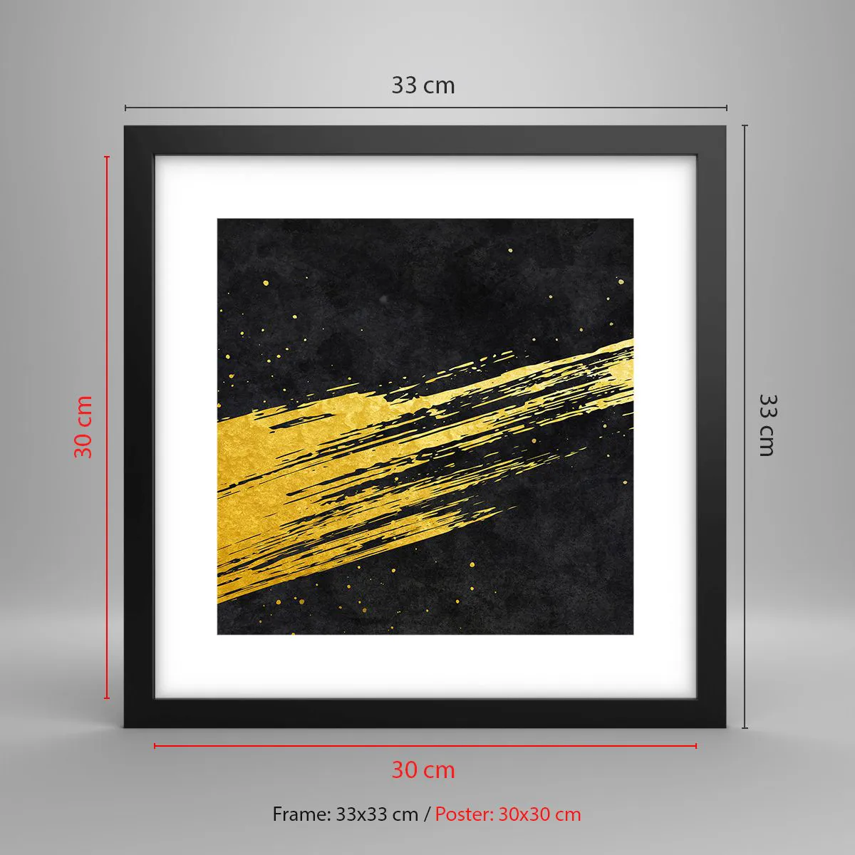 Plakat i sort ramme - Hop ind i hyperrummet - 30x30 cm