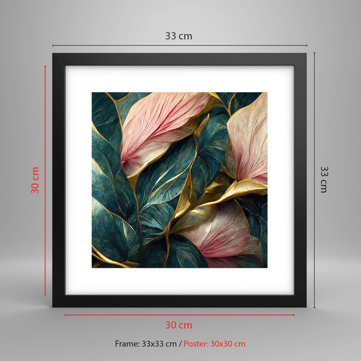 Poster in einem schwarzem Rahmen - Natürliche Eleganz und Stil - 30x30 cm