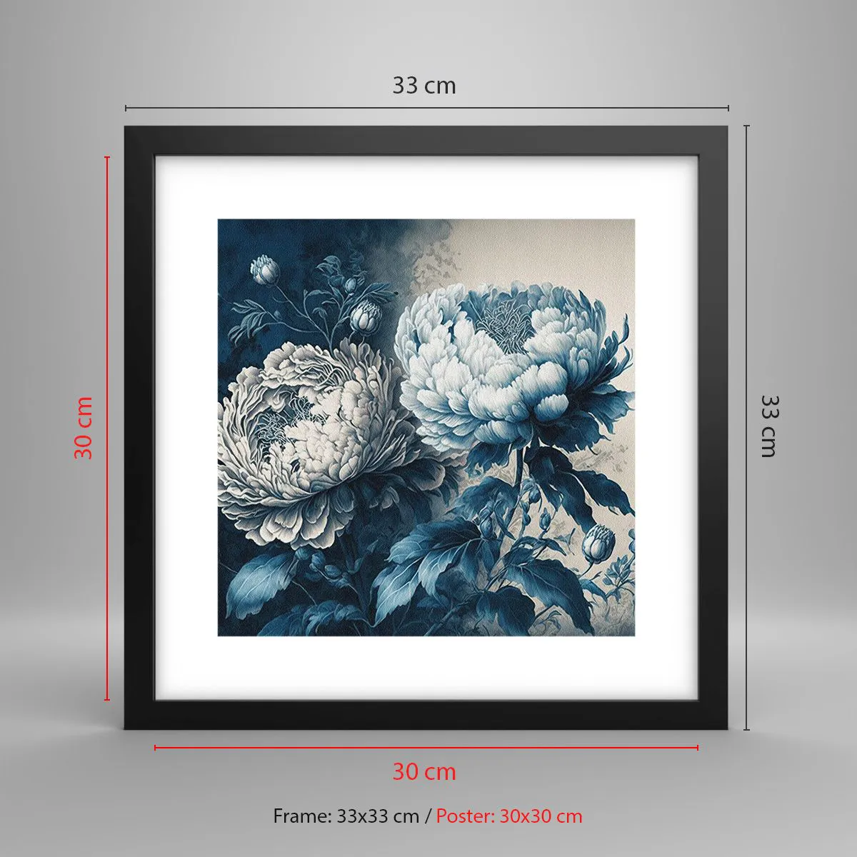 Affiche dans un cadre noir - Poster - Paire assortie - 30x30 cm