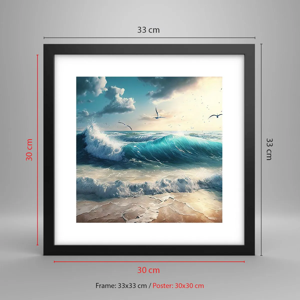 Plakat i sort ramme - Støj kun for dig - 30x30 cm