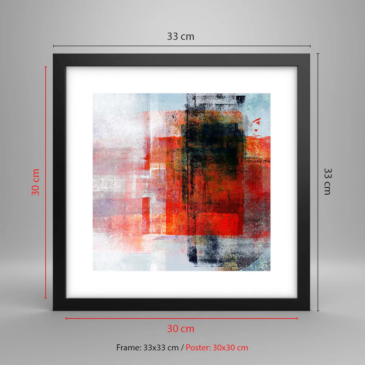 Poster in black frame - Glowing Composition - 30x30 cm