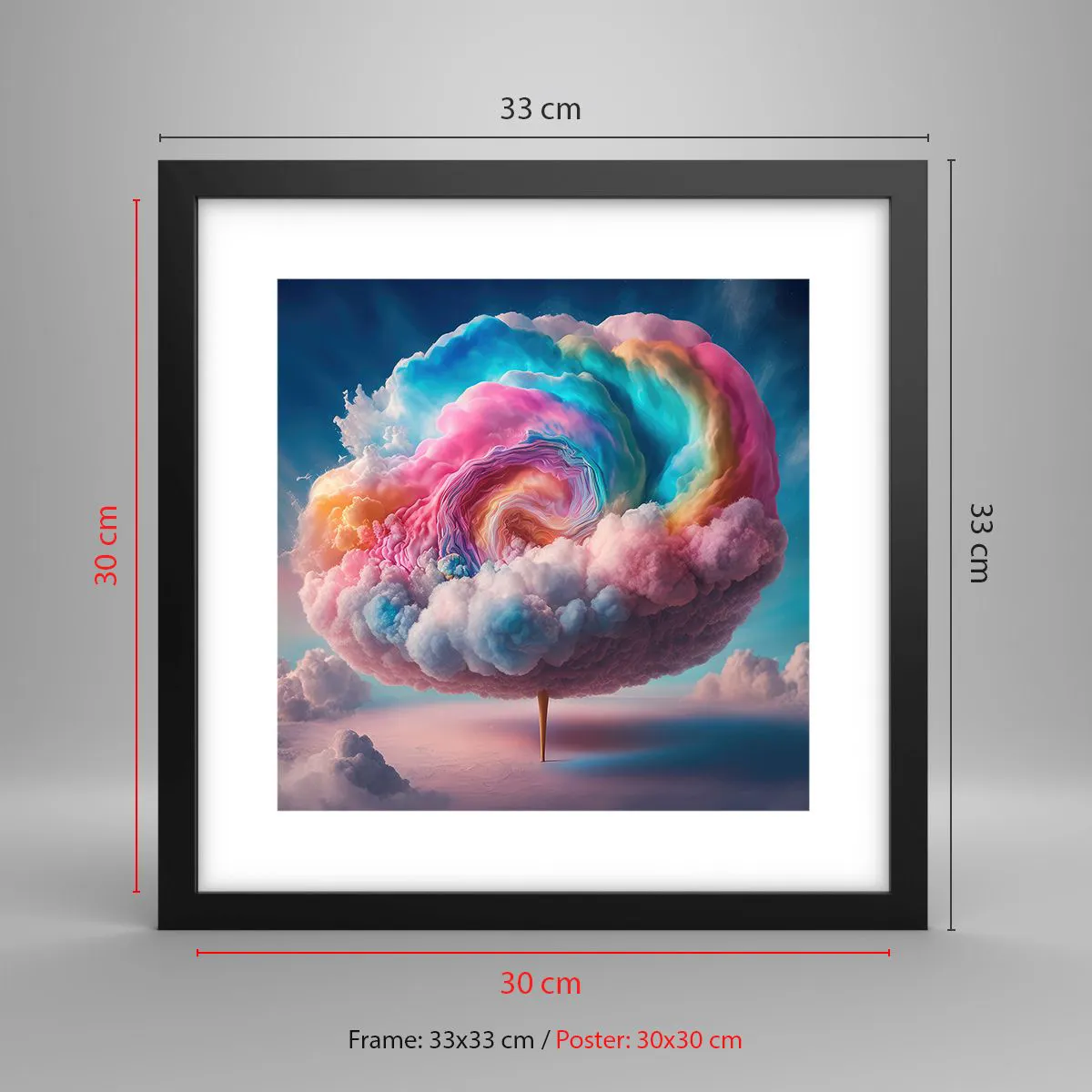 Poster in einem schwarzem Rahmen - Traum von einem Vergnügungspark - 30x30 cm