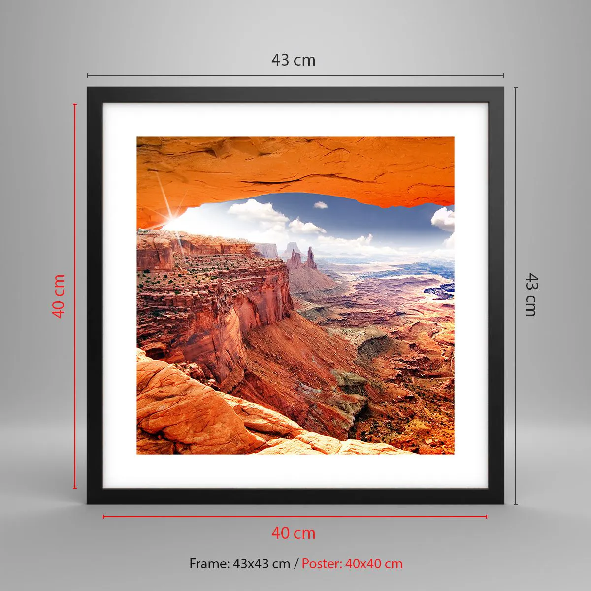 Poster in black frame - Sculpted by Nature - 40x40 cm