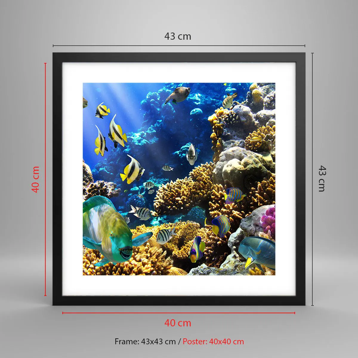 Poster in cornice nera - Traffico intenso sulla via delle vacanze - 40x40 cm