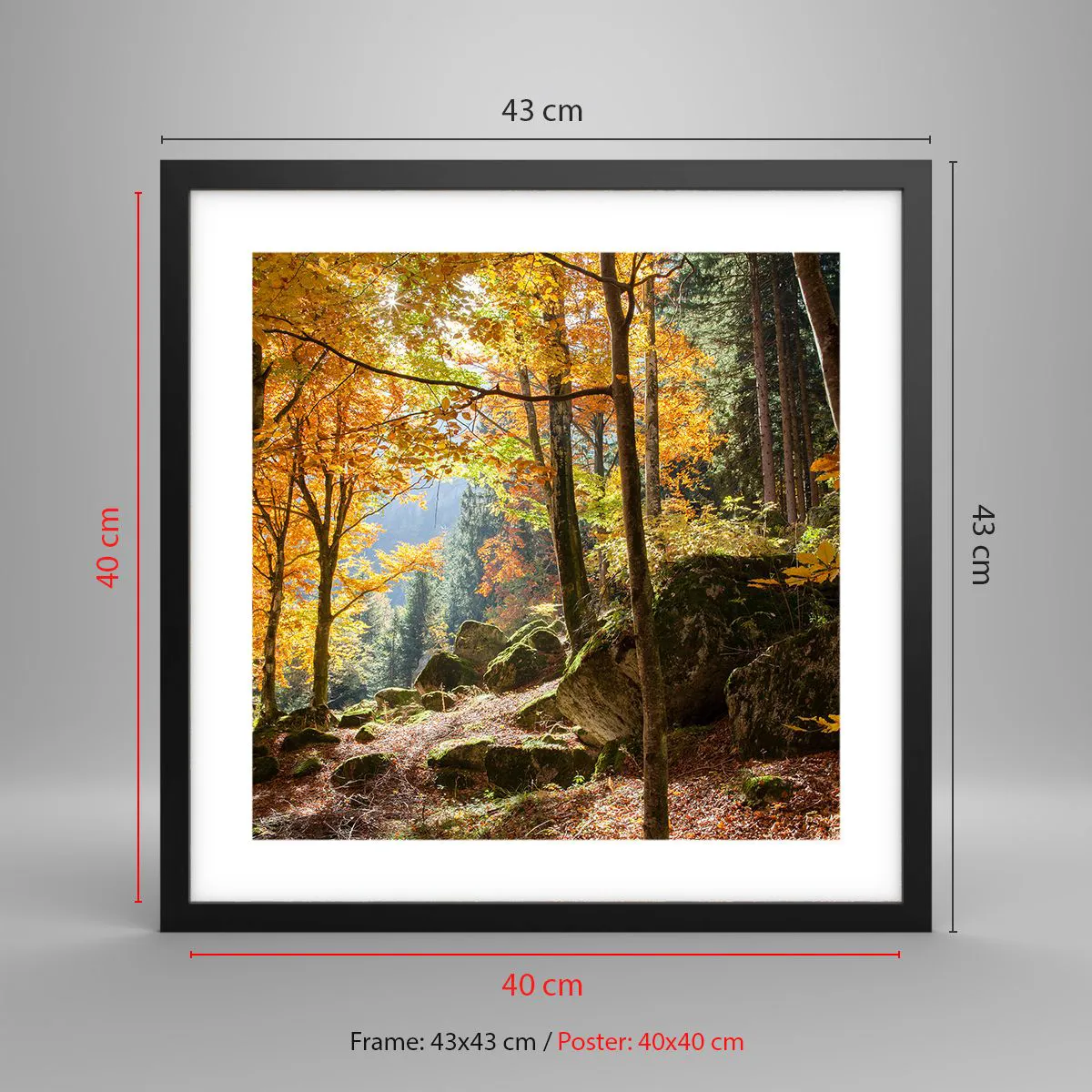 Plakat i sort ramme - Tid til at slappe af - 40x40 cm