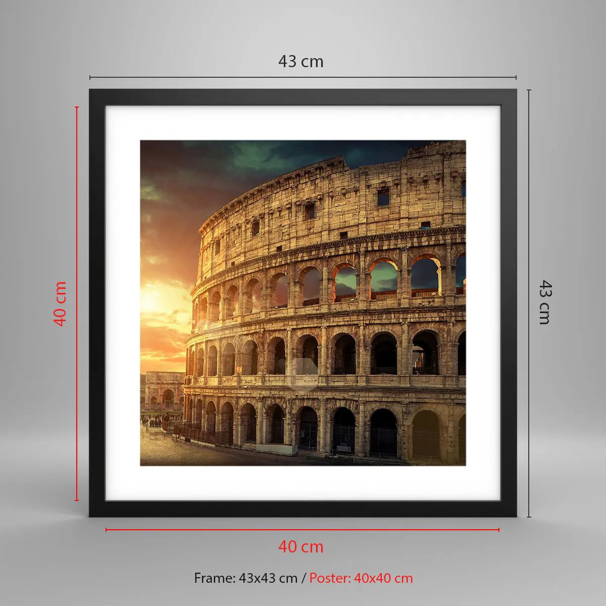 Poster in een zwarte lijst - Een kolossale indruk - 40x40 cm