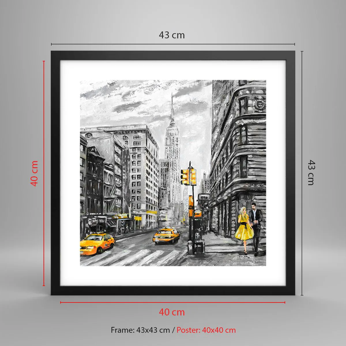 Poszter fehér keretben - Egy New York-i történet - 40x40 cm