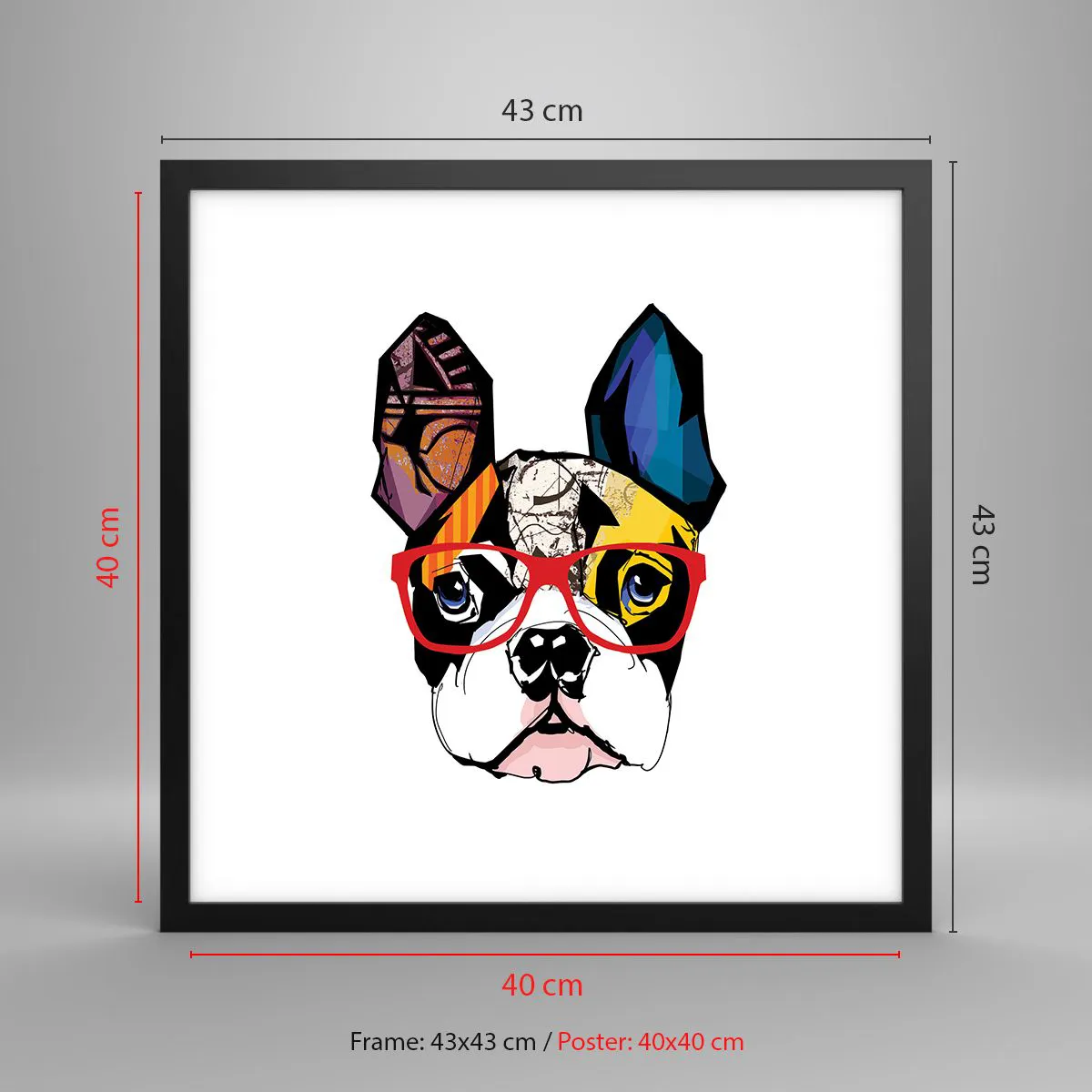 Plakát v černém rámu - Intelektuál - 40x40 cm