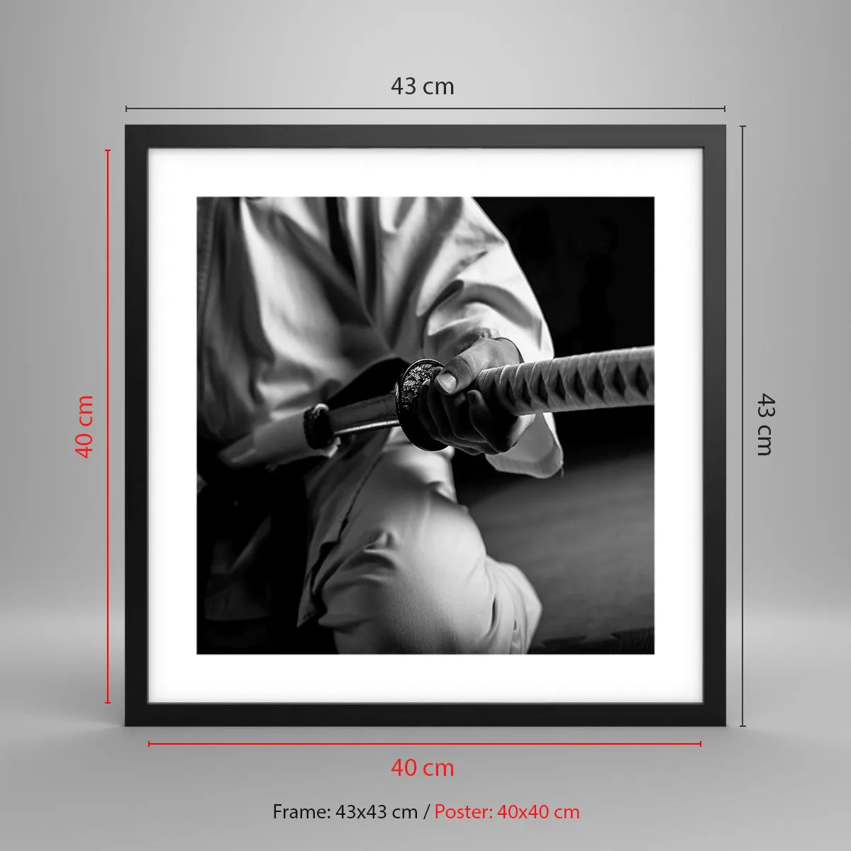 Poster in einem schwarzem Rahmen - Kriegerseele - 40x40 cm