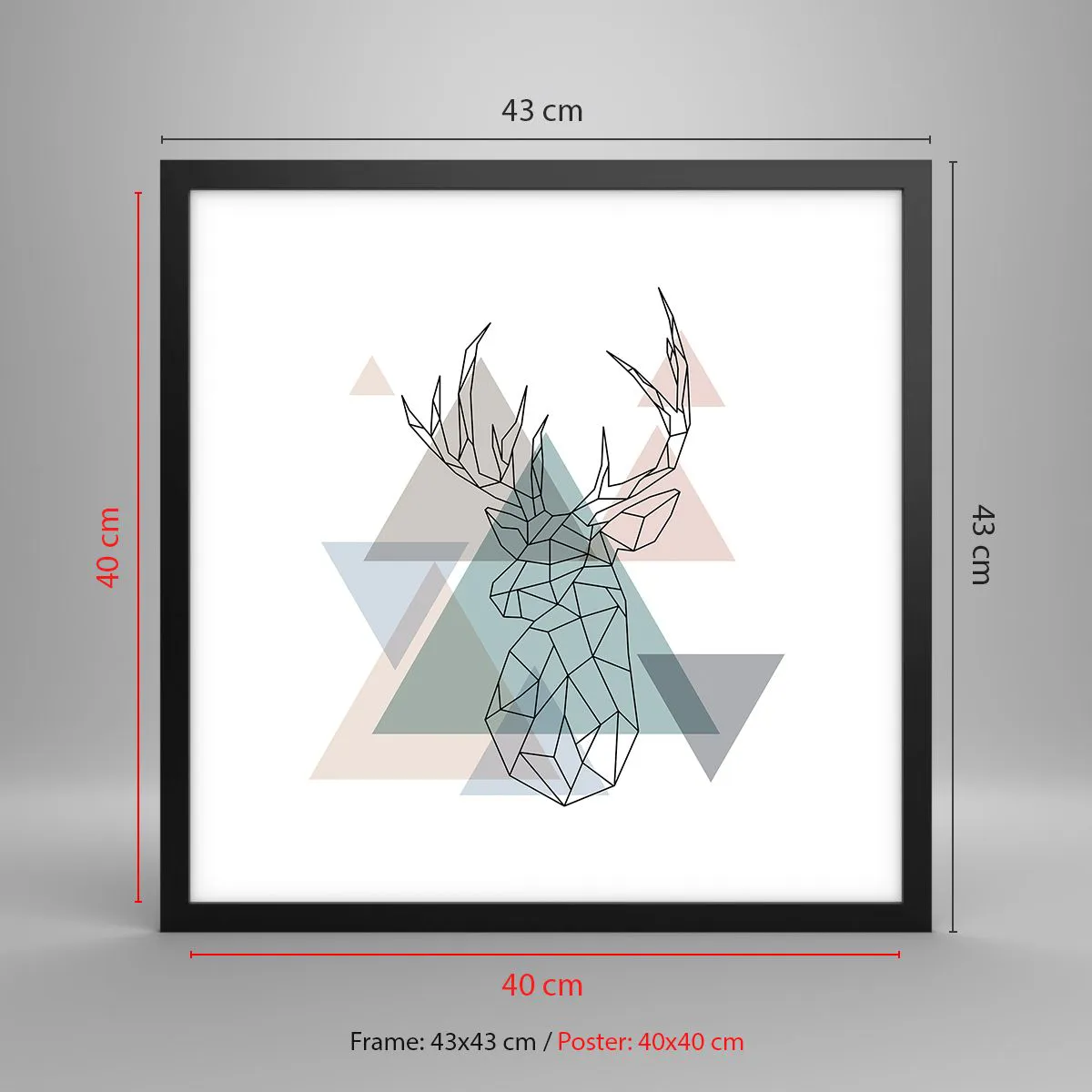 Poster in black frame - In a Geometrical Forest - 40x40 cm
