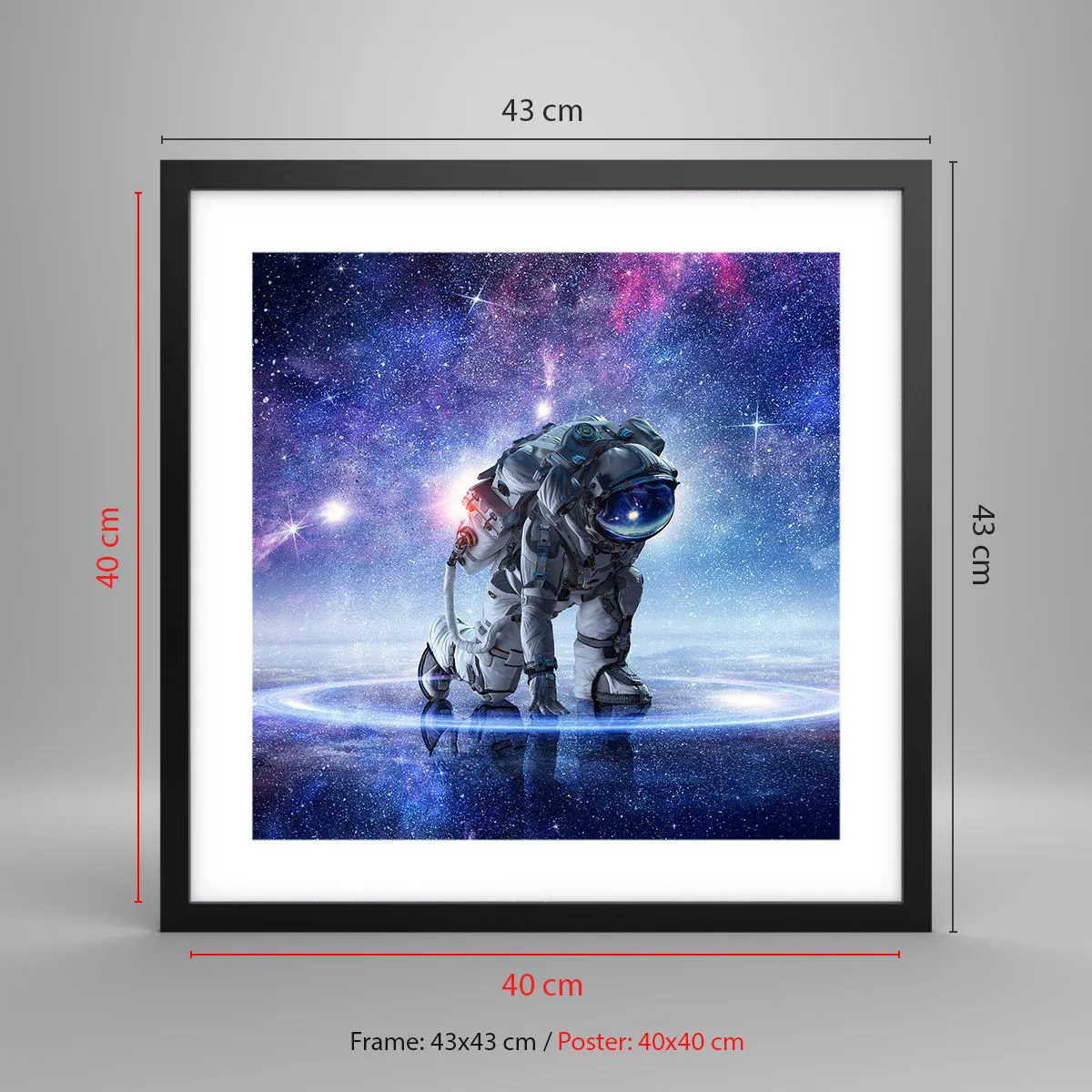 Plakat i sort ramme - Den stjerneklare himmel over mig - 40x40 cm