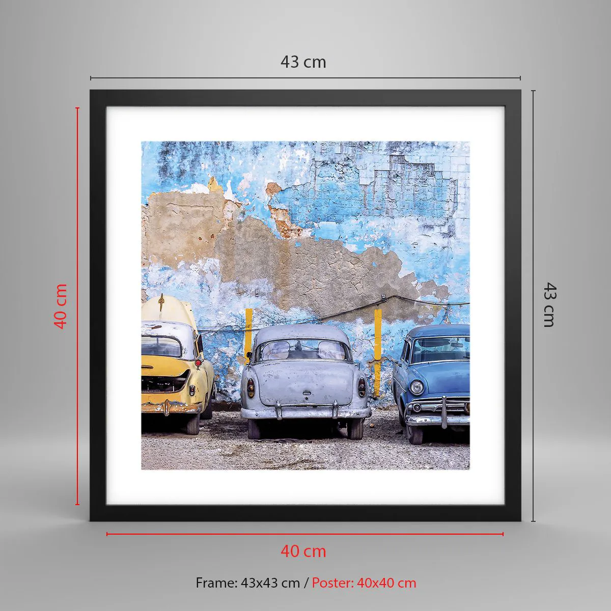 Plakat i sort ramme - Møde for veteraner - 40x40 cm