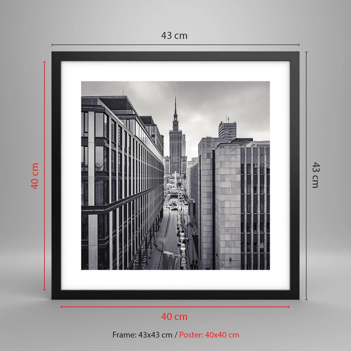 Poster in einem schwarzem Rahmen - Warschauer Tal - 40x40 cm