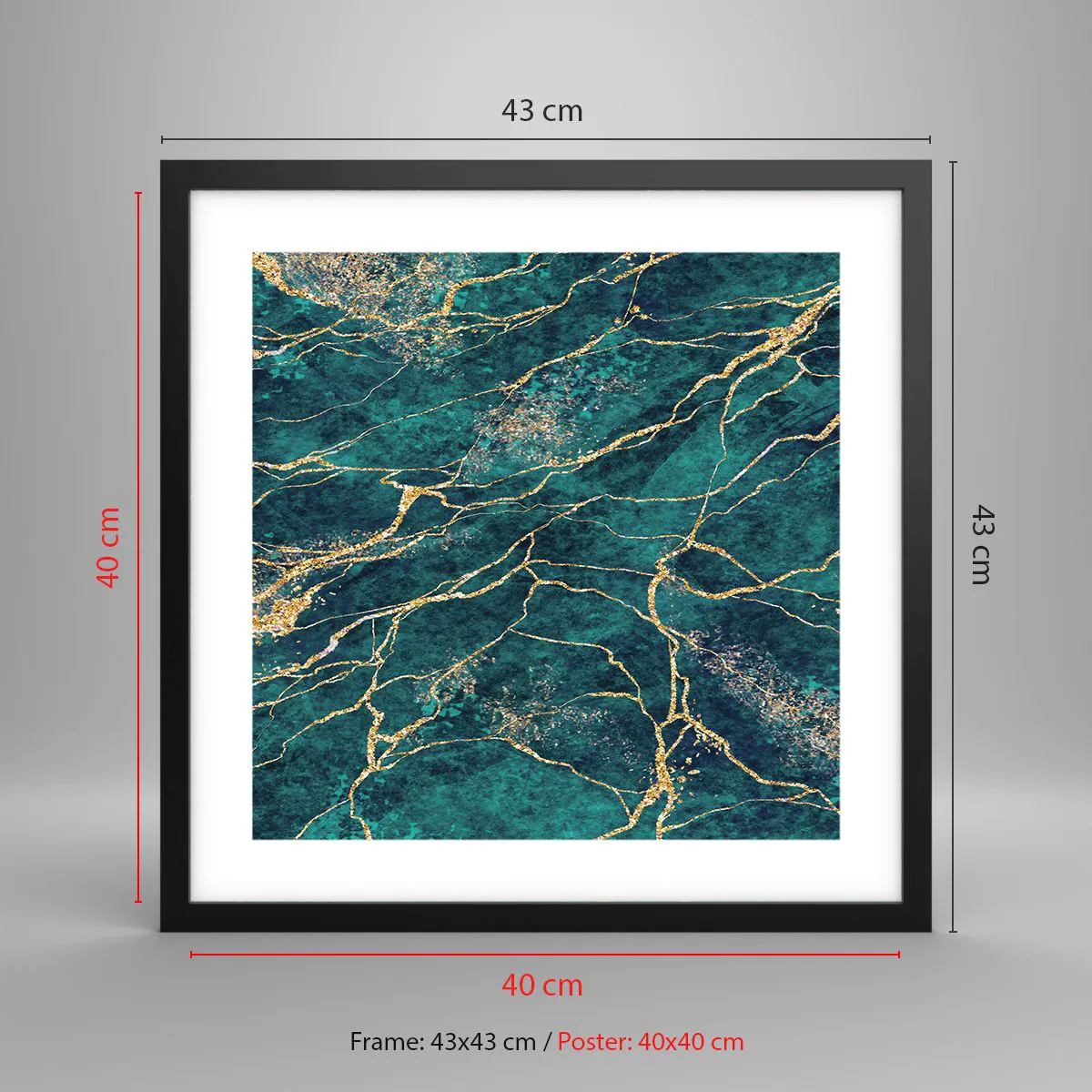 Plakat i sort ramme - Guldåre - 40x40 cm