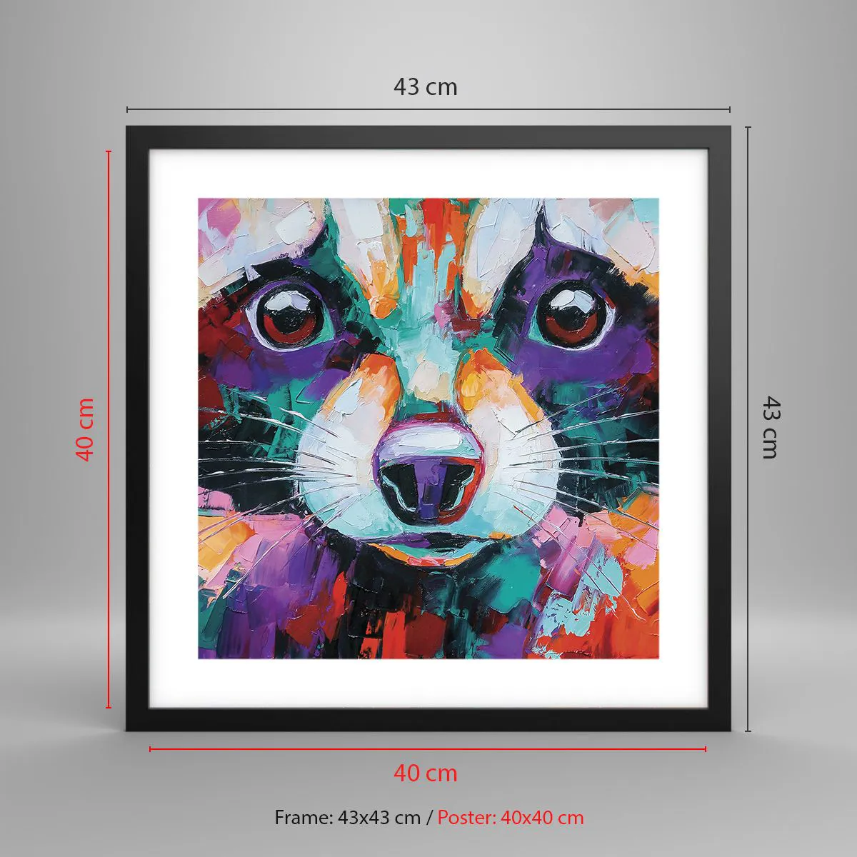 Plagát v čiernom ráme - Iba dobré emócie - 40x40 cm