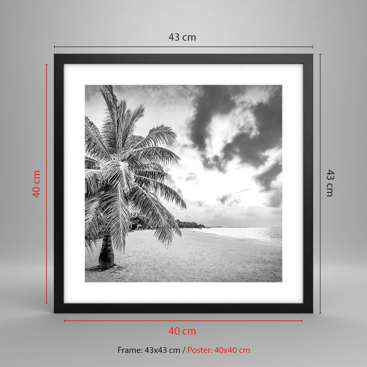 Affisch i svart ram - När du längtar efter ensamheten... - 40x40 cm