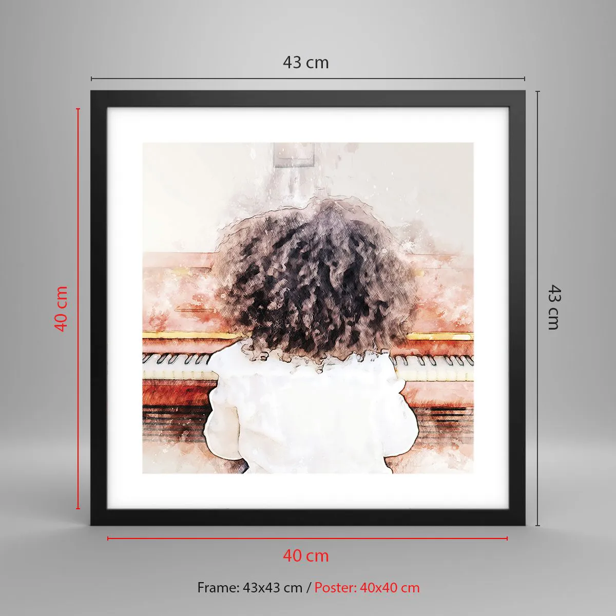 Affiche dans un cadre noir - Poster - Dans un nouveau monde - 40x40 cm