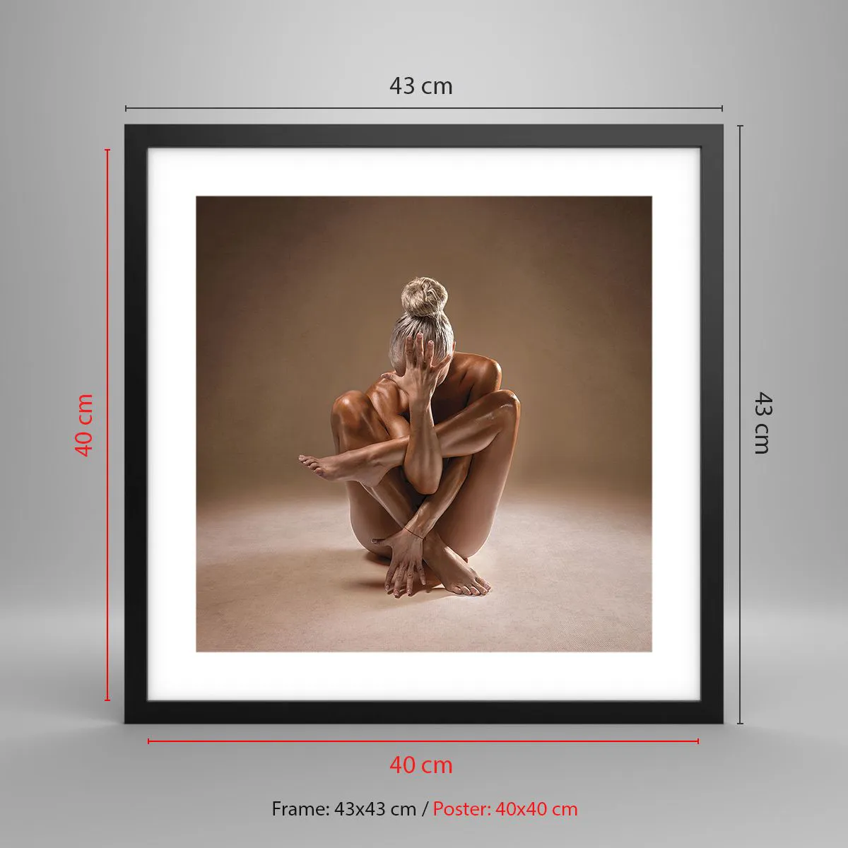 Affiche dans un cadre noir - Poster - Unité du corps et de l'âme - 40x40 cm