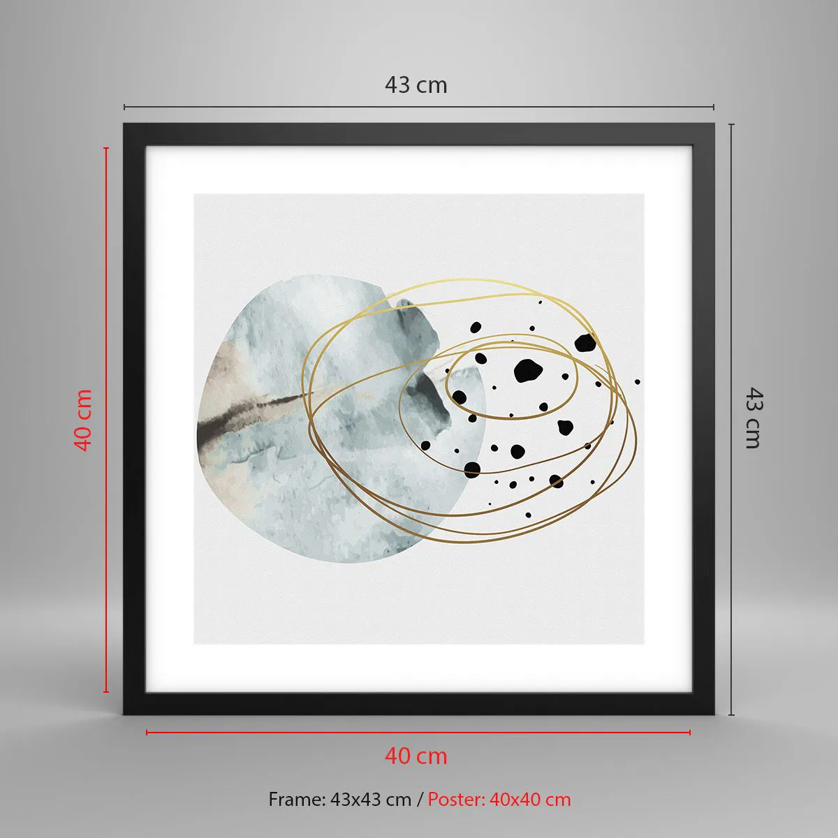 Poster în ramă neagră - În îmbrățișarea spațiului - 40x40 cm