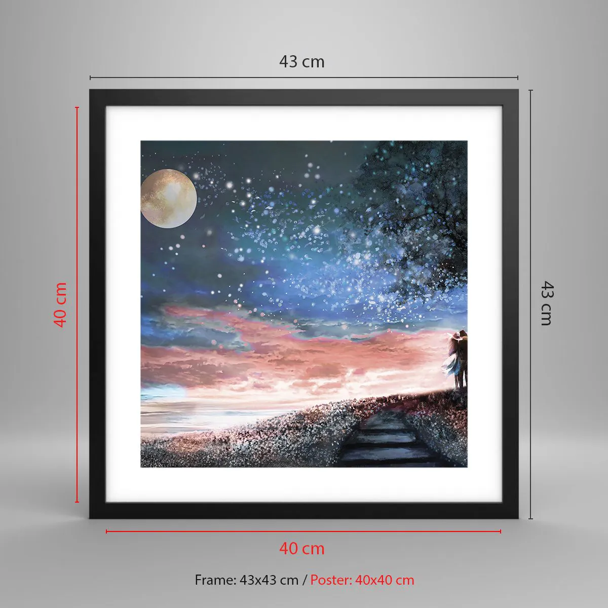 Plakat i sort ramme - En stjernepræstation - 40x40 cm