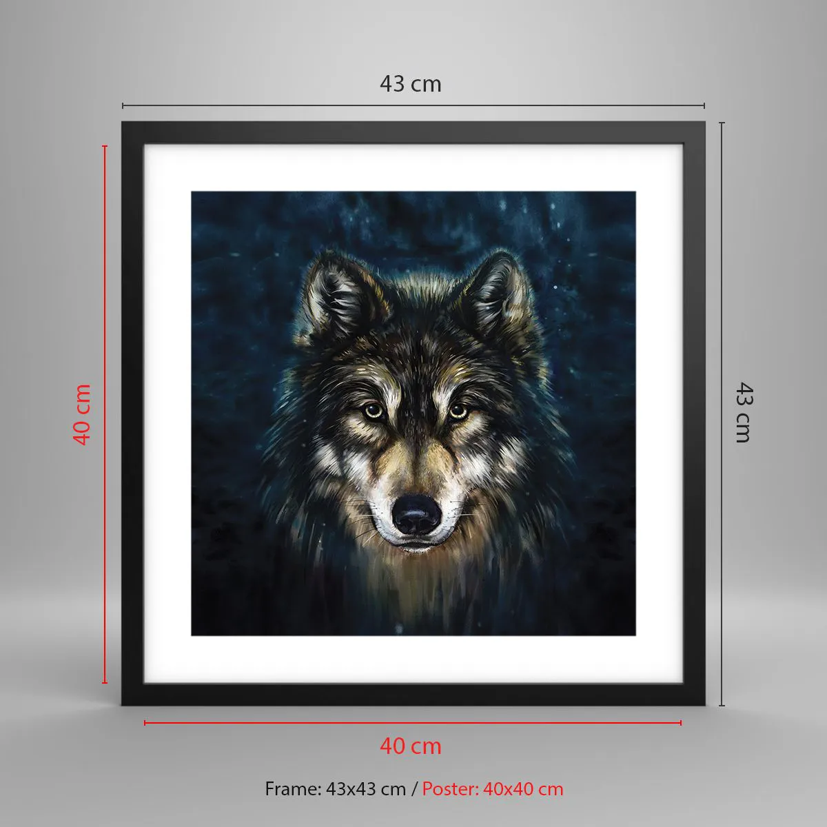 Poster in cornice nera - Alfa? E omega - 40x40 cm