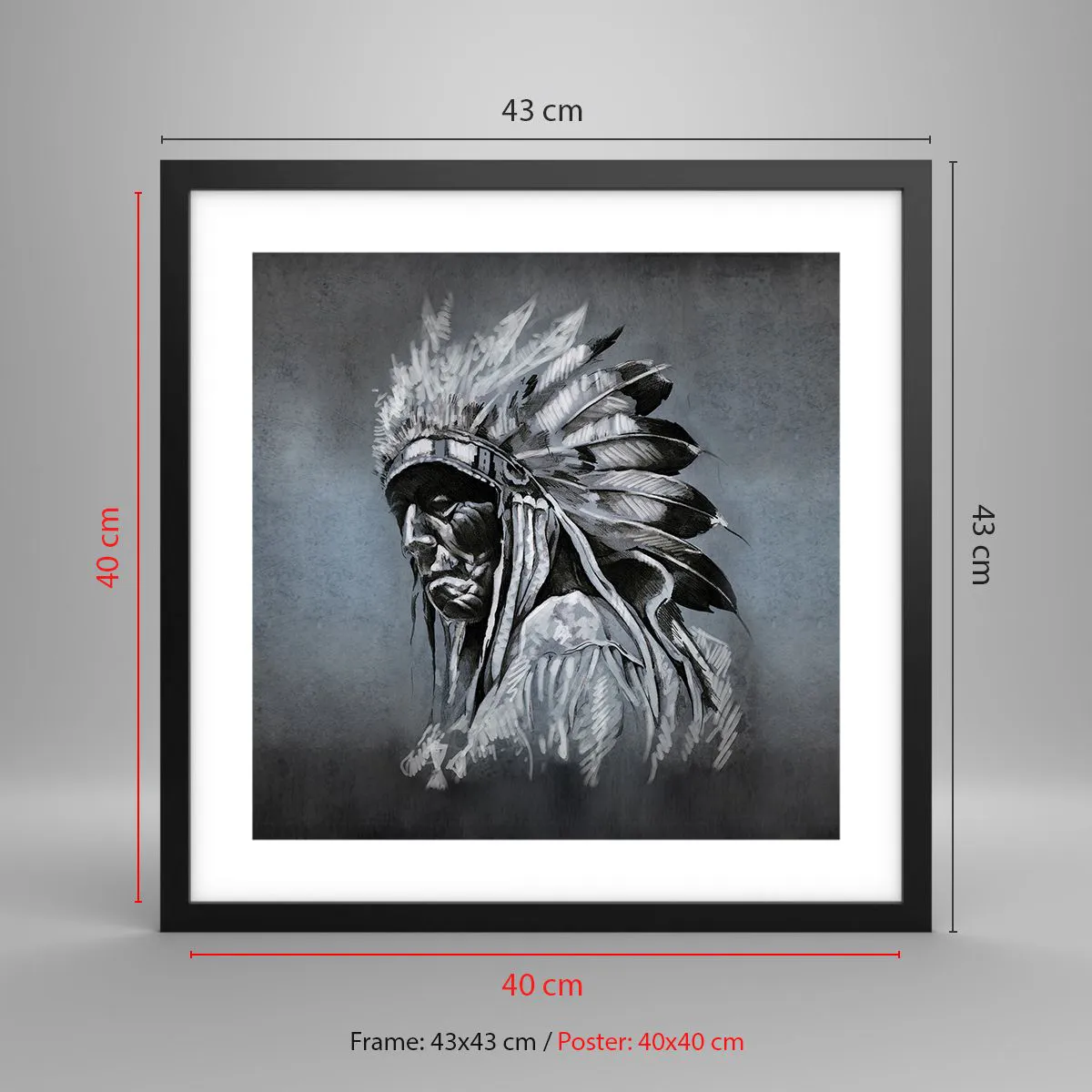 Poster in cornice nera - Ritorno alle radici - 40x40 cm