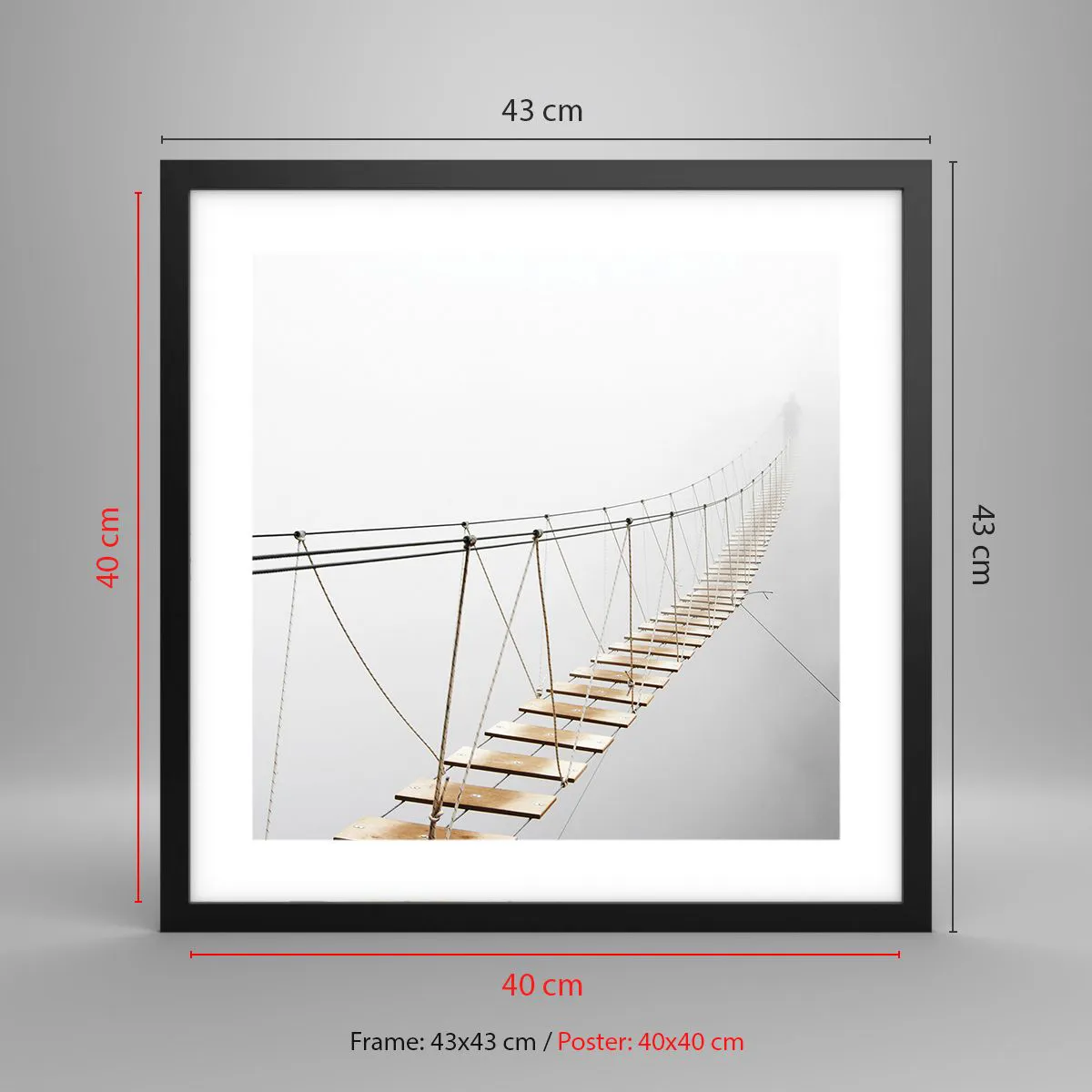 Affiche dans un cadre noir - Poster - Où cela va-t-il te mener? - 40x40 cm