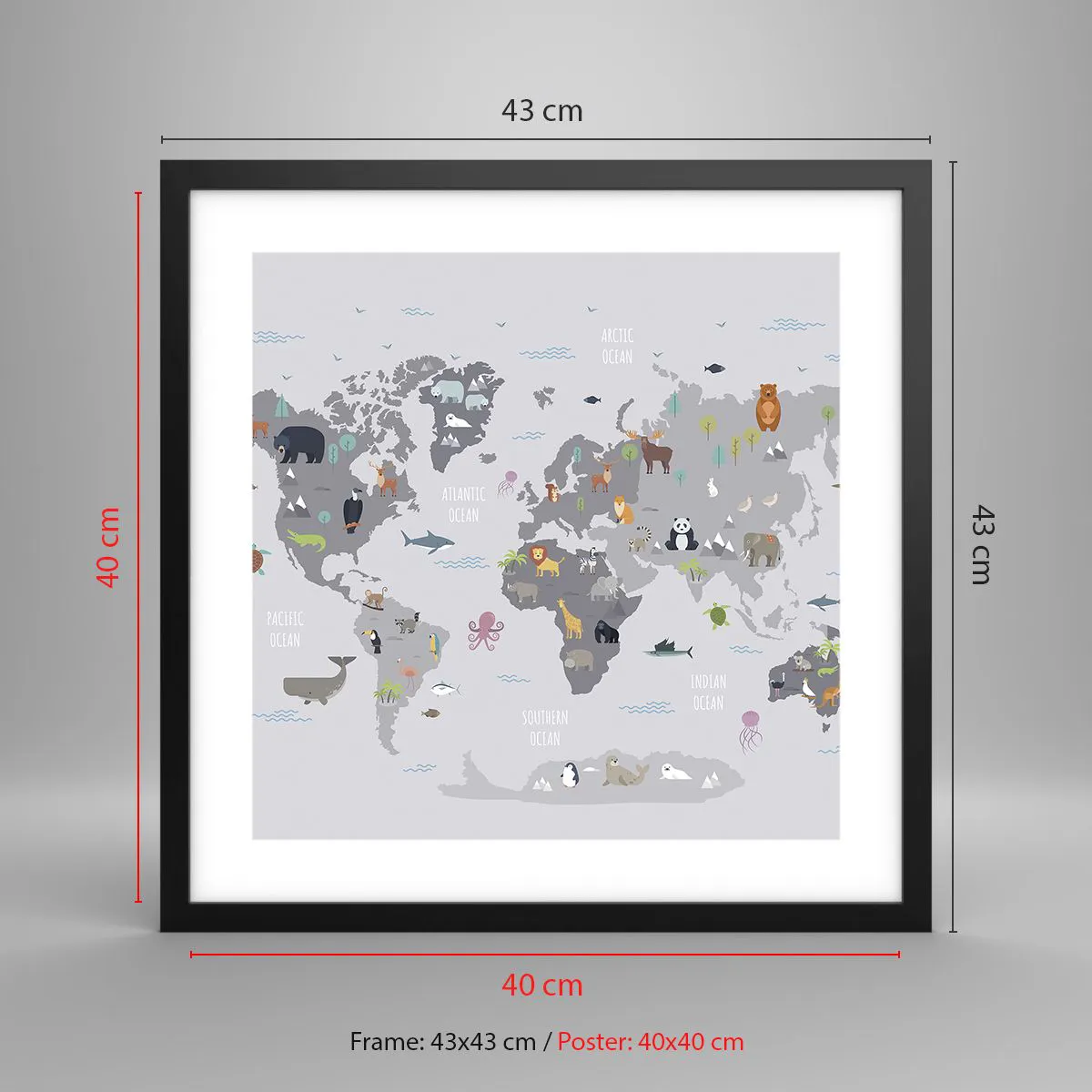 Poster in cornice nera - Dimmi di dove sei... - 40x40 cm