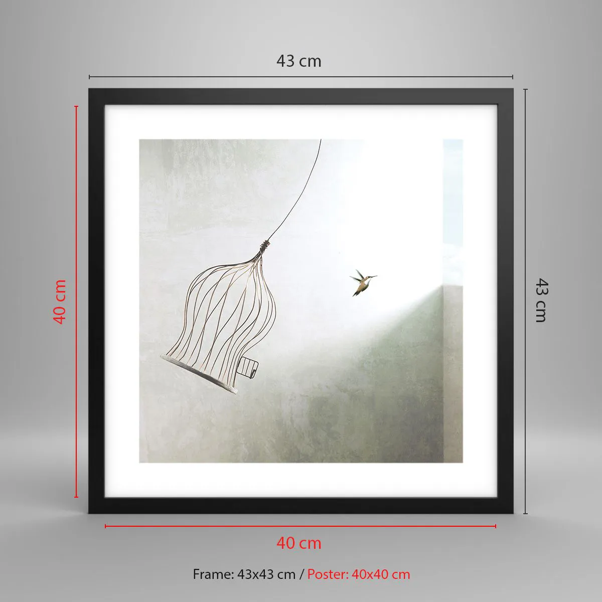 Poster in cornice nera - Nel proprio elemento - 40x40 cm