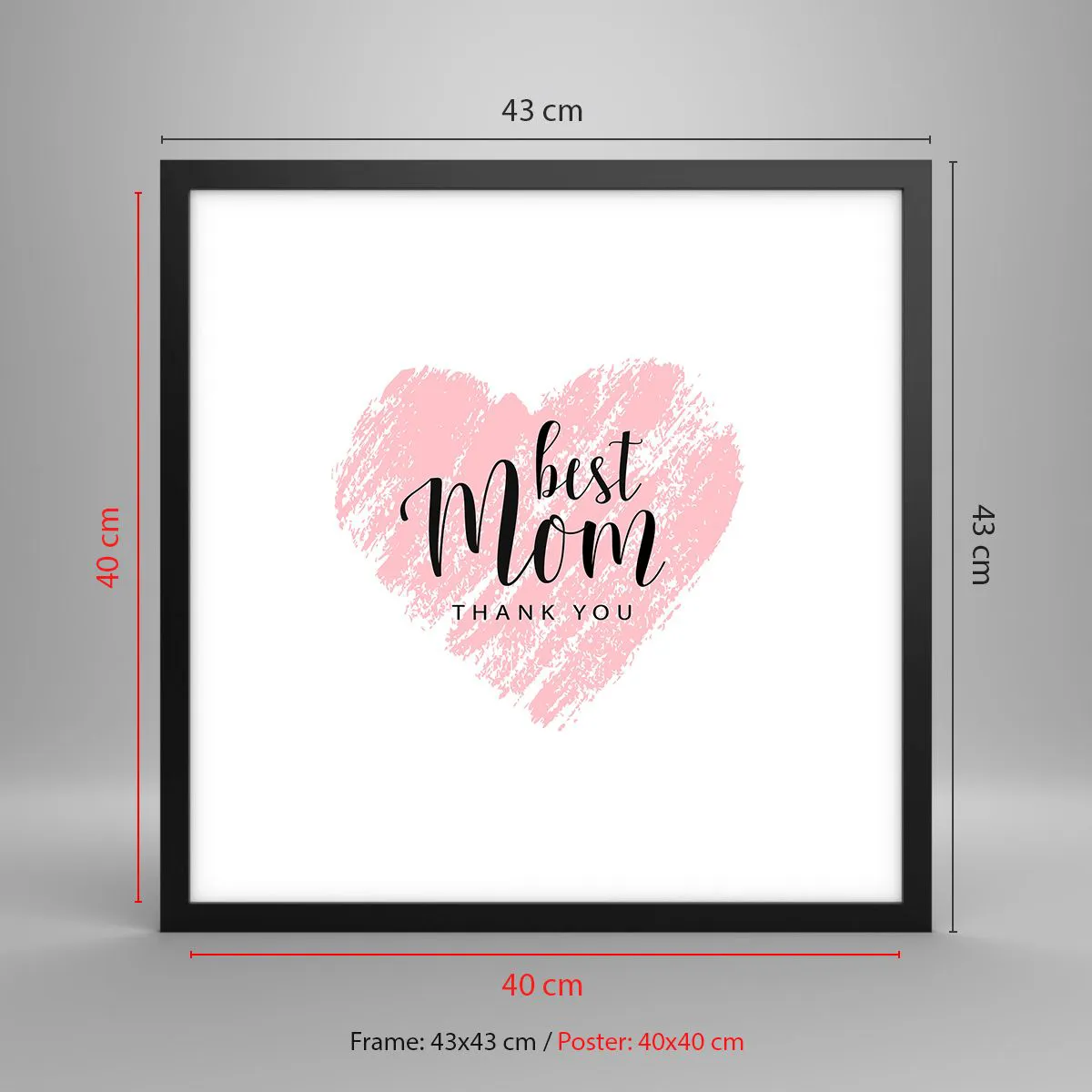 Plakat i sort ramme - Altid det rette øjeblik - 40x40 cm