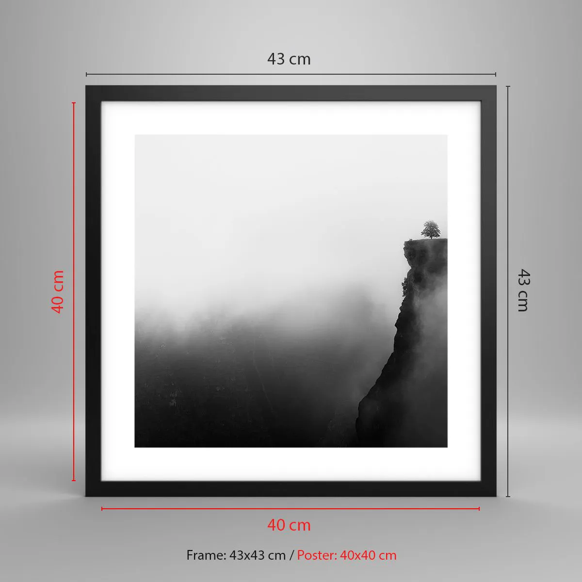 Poszter fehér keretben - A világ peremén - 40x40 cm