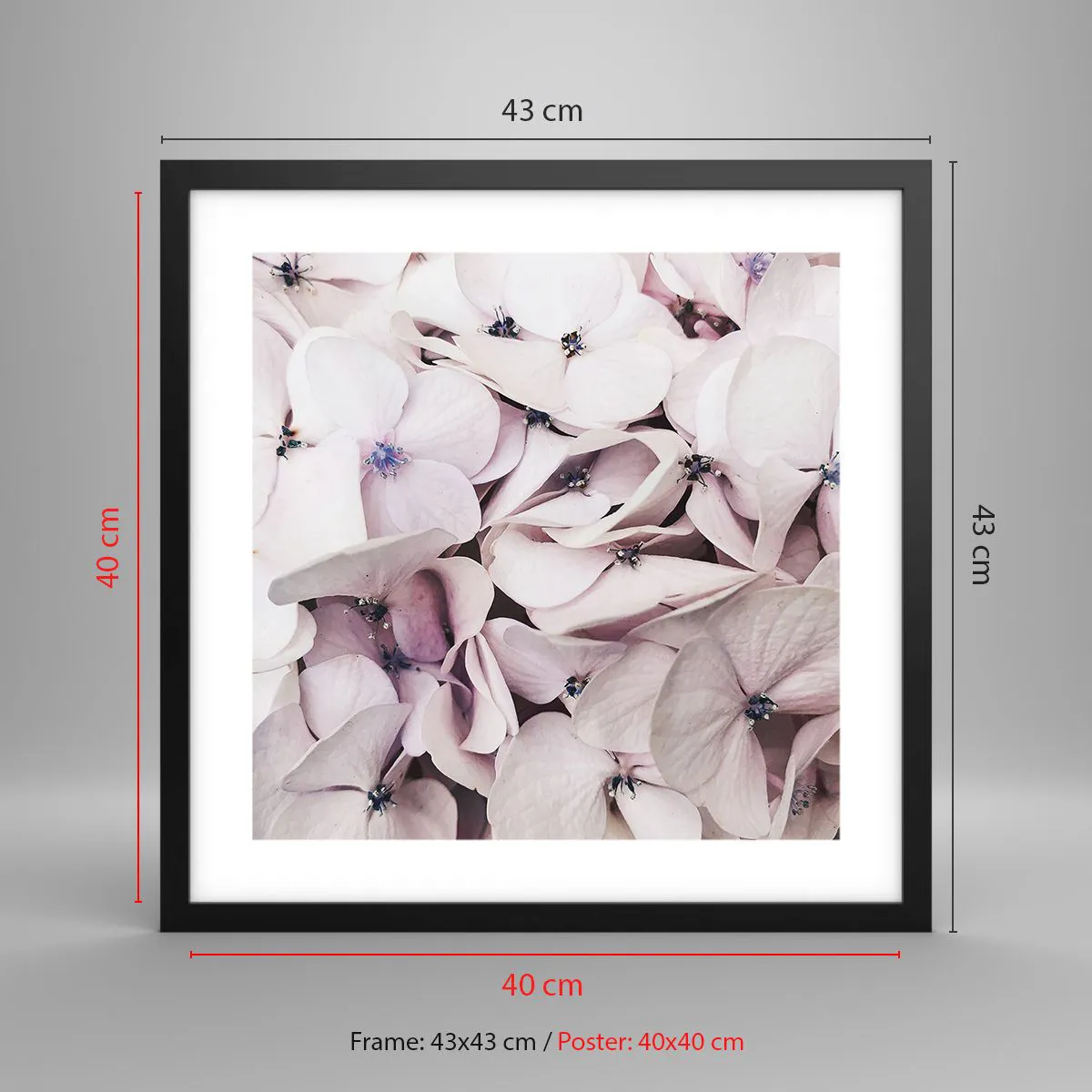 Poster in black frame - In the Flood of Flowers - 40x40 cm