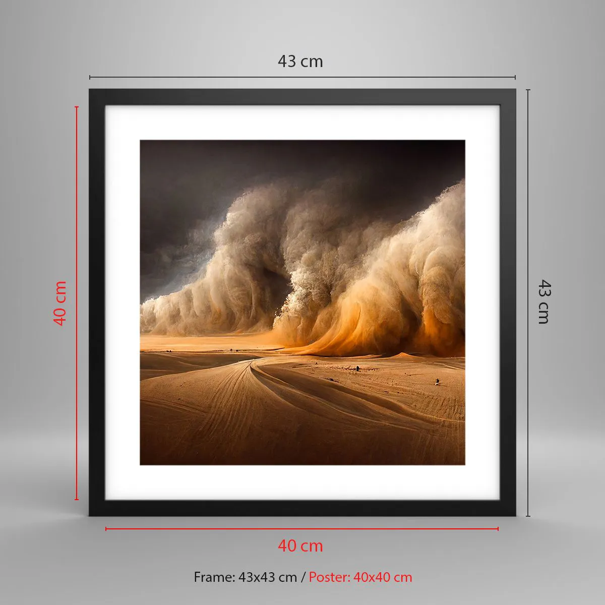 Plagát v čiernom ráme - Hnev púšte - 40x40 cm