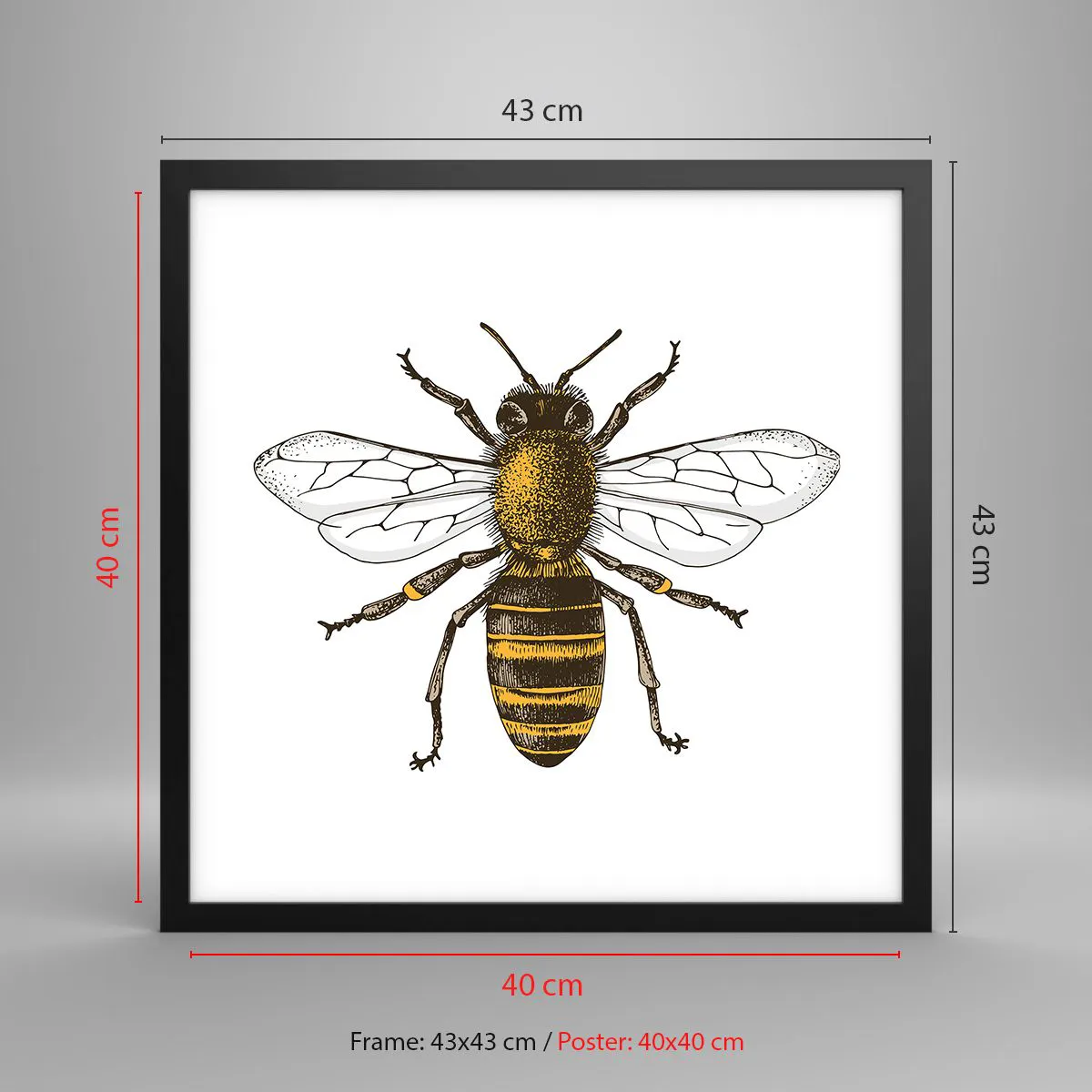 Affiche dans un cadre noir - Poster - Belle et bonne - 40x40 cm