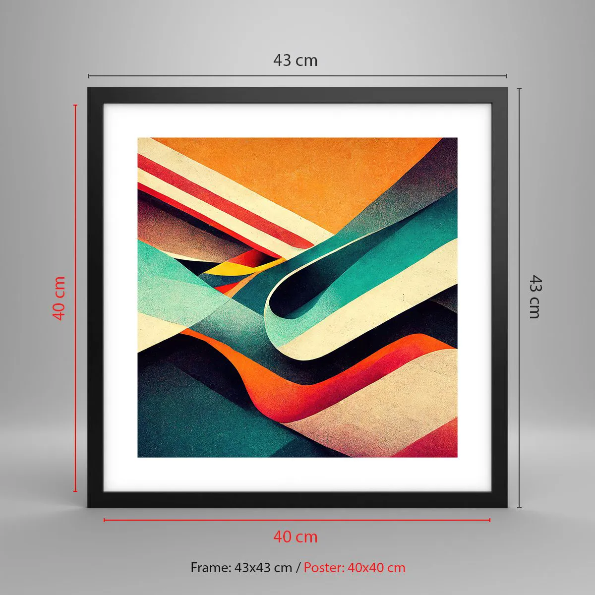 Poszter fehér keretben - Intenzív kompozíció - 40x40 cm