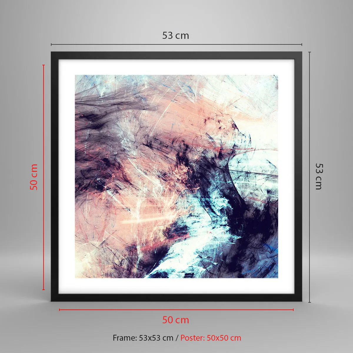 Affiche dans un cadre noir - Poster - Sentir le vent - 50x50 cm