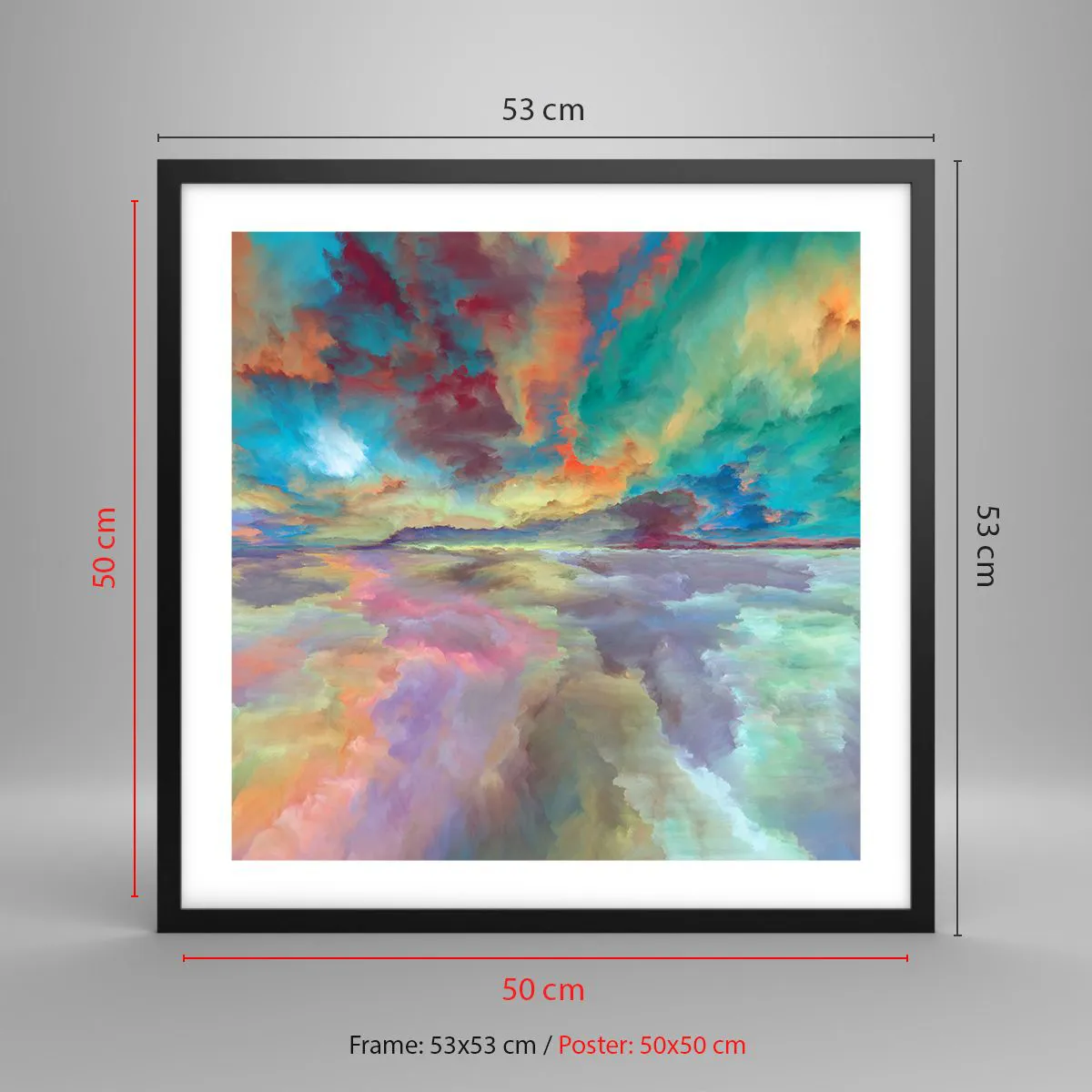 Affiche dans un cadre noir - Poster - Deux paradis - 50x50 cm