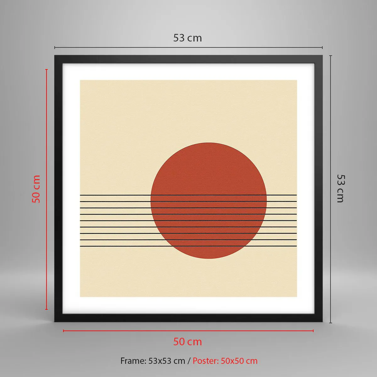 Plakat i sort ramme - Og så videre - 50x50 cm