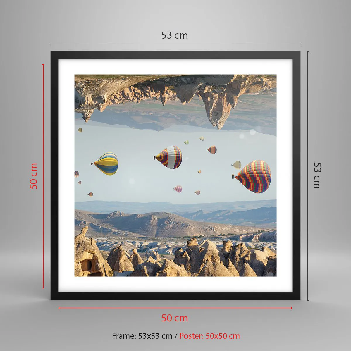 Poster in black frame - Here Everything Is Possible - 50x50 cm